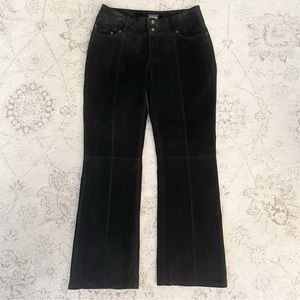 b.u.m. equipment vintage Black 100% Genuine Leather Suede Pants Size 12